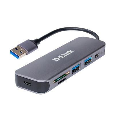 Адаптер, D-Link, DUB-1325/A2A, 2 порта USB 3.0, 1 порт USB Type-C, слот для карт SD/microSD и разъем USB 3.0, скорость передачи данных до 5 Гбит/с