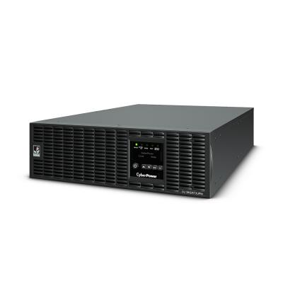 Источник бесперебойного питания, CyberPower, OL10KERT3UPM, Мощность 10000ВА/10000Вт, OL-серия, On-Line, Стоечный 3U, ЖК/Smart/USB/RJ11/RJ45, Диапазон работы AVR:200-240В, Бат.1 шт. ()не идет в комплекте, Вых: 4xIEC C13/4хIEC C19/Клеммная колодка, Чёр