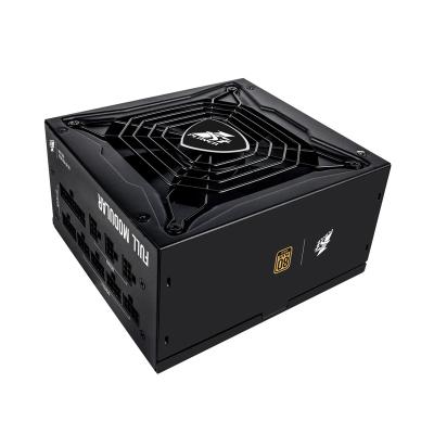 Блок питания 1STPLAYER STEAMPUNK PS-750SP, 750W, ATX, APFC, GOLD, 20+4pin, 2*4+4pin, 6*Sata, 6*Molex, 4*PCI-E 6+2pin, Modular, Вентилятор 14см, Черный