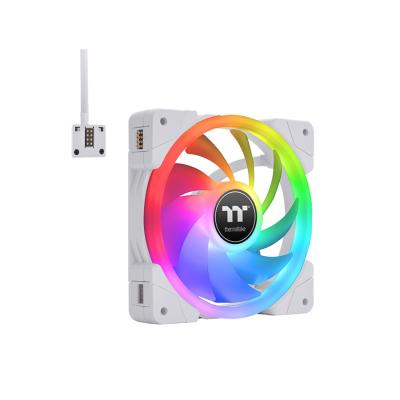 Кулер для компьютерного корпуса, Thermaltake, SWAFAN EX14 RGB PC Cooling Fan White, CL-F162-PL14SW-A, Вентилятор 140мм, 500-2000 об.мин, USB 2.0 (9 Pin), 81.6CFM, 38.8 dBA, Подсветка, Габариты 140х140х25мм, Белый