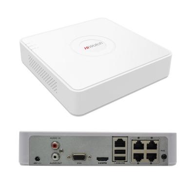 NVR HIWATCH DS-N204P(C) (60mbps,4 IP,1ch/4MP,2ch 1080P,4PoE,1HDD upto 6TB,H.265)
