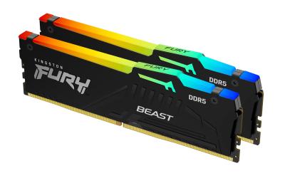 DDR5 32GB (2x16GB) PC-44800 (5600MHz) KINGSTON FURY BEAST RGB KF556C40BBAK2-32