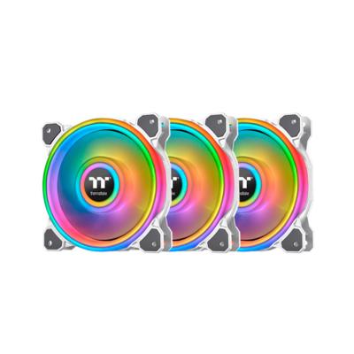 Кулер для компьютерного корпуса, Thermaltake, Riing Quad 12 RGB 3-Fan Pack, CL-F100-PL12SW-A, Вентилятор 120мм, 500-1500 об.мин, 25дБ, USB 2.0 (9 Pin), Подсветка ARGB, Габариты 120х120х25мм, Белый