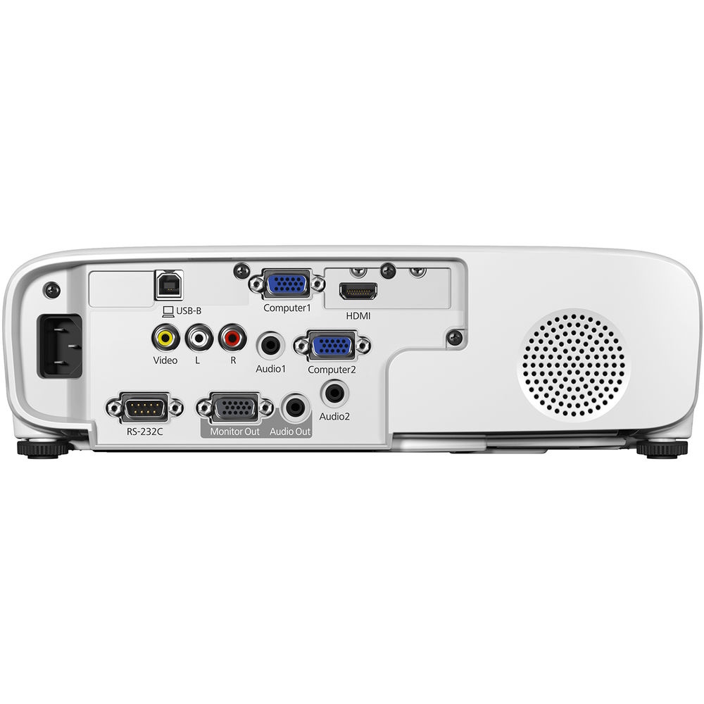 Проектор Epson PowerLite E20 (3LCD, 3400 люмен, 15000:1, XGA 1024x768 (1400x1050 max), VGA in, VGA out, HDMI, RCA, RS-232c, 2xAudio in, Audio out, USB Type A, USB Type B, ПДУ, White)