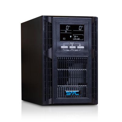 Источник бесперебойного питания, SVC, PT-1K-LCD, Мощность 1000ВА/800Вт, PT-серия, On-Line, LСD\USB\RS-232, SMART, Диапазон работы AVR: 115-300В, Бат.: 12В/7Ah*2шт., Вентилятор: 8см*1шт., 2 вых., Чёрный