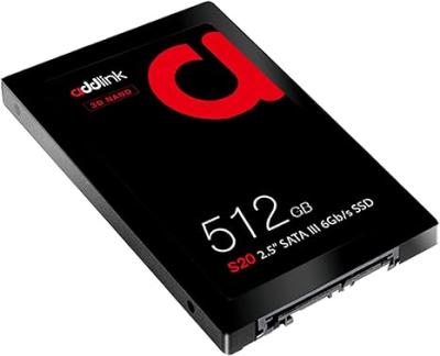 Addlink S20 512GB 2.5" 3D NAND SATAIII 6Gb/s R/W Speed up to 500/450 MB/s, Made in Taiwan [ad512GBS20S3S]