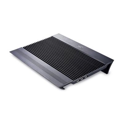 Охлаждающая подставка для ноутбука, Deepcool, N8 Black DP-N24N-N8BK, 17", Вентилятор 2*14см, 1000±10%RPM, 4*USB 2.0, 25,1дБл, Габариты 380х278х55мм, Чёрный
