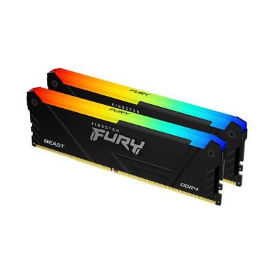 Комплект модулей памяти, Kingston, FURY Beast RGB KF432C16BB12AK2/32 (Kit 2x16GB), DDR4, 32GB, DIMM <PC4-25600/3200MHz>, Чёрный
