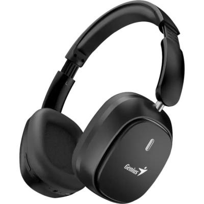 Гарнитура Genius HS-820BT, Bluetooth 5.4, Встроенный микрофон, 32 Ω, 20 Гц – 20 кГц, Емкость батареи 300 мАч, Время заряда 2.5 часа, USB-C, AUX, Черный