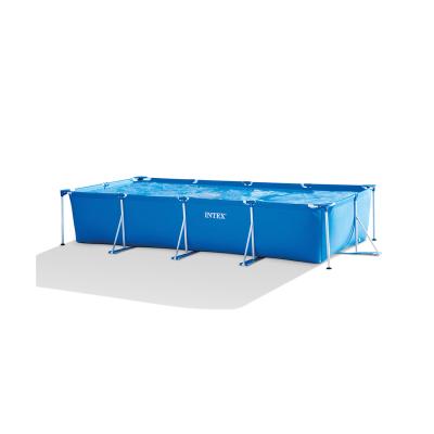 Каркасный бассейн Rectangular Frame 450 x 220 х 84 см, INTEX, 28273NP, Винил, 7127 л., Стальной каркас, Синий, Цветная коробка Каркасный бассейн Rectangular Frame 450 x 220 х 84 см, INTEX, 28273NP, Винил, 7127 л., Стальной каркас, Синий, Цветная коробка