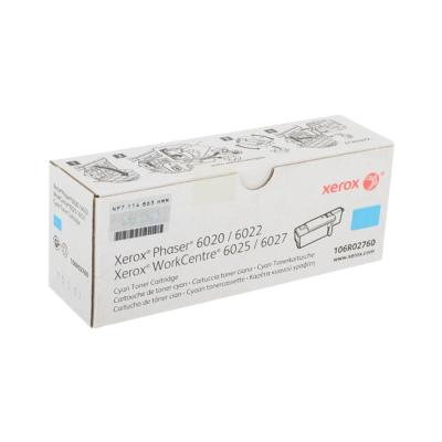 Тонер-картридж стандартной емкости, Xerox, 106R02760 (голубой), Для Xerox WorkCentre 6025/6027, Phaser 6020/6022, 1 000 страниц (А4)