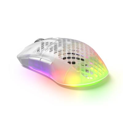 Компьютерная мышь, Steelseries, Aerox 3 Wireless (2022) Ghost, 62610, Игровая, Оптическая, 18000 CPI, 6 кнопок, Подсветка RGB, Безпроводная, 2.4 ГГц / Bluetooth 5,0, Серая