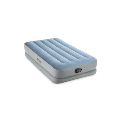 Матрас надувной Dura-Beam Mid-Rise Comfort Airbed (Twin) 191 х 99 х 36 см, INTEX, 64157, Винил, Флокированый верх, Встроенный USB-насос, Технология Fiber-Tech, Серый, Цветная коробка