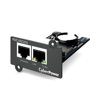 SNMP-карта, CyberPower, RMCARD205, Внутренняя установка ,Разъём: RJ45 , RJ45, Протоколы: IPv4/v6, SNMPv1/v3, HTTP/HTTPs, TCP/IP, UDP, DHCP, NTP, DNS, SMTP, SSH, SSL, TLS, Telnet, FTP и Syslog, Аутентификация: RADIUS, LDAP, LDAPS, Windows AD