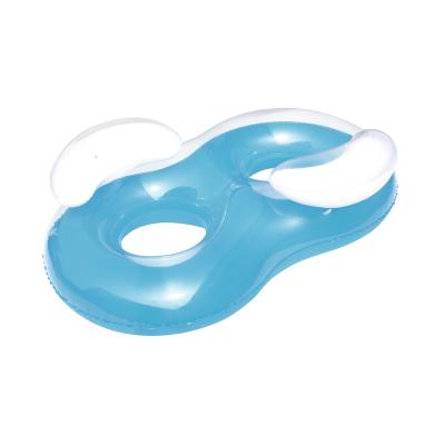 Пляжный двухместный шезлонг для отдыха на воде Double Ring 188 х 117 см, BESTWAY, 43009, Винил, Трёхкамерный, С ручками и удобными подушками, Максимальная нагрузка 180 кг., Голубой, Цветная коробка