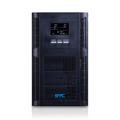 Источник бесперебойного питания SVC PT-3K-LCD, Мощность 3000ВА/3000Вт, PT-серия, On-Line, LCD\USB\RS-232, SMART, Диапазон работы AVR: 115-300В, Бат.: 12В/9Ач*6шт., Вентилятор: 8см*2шт., 3 вых Shuko CEE7+клеммная колодка., Чёрный