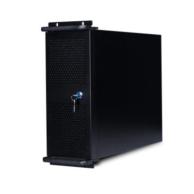 Компьютерный корпус с салазками, Delux, DLC-MU415, ATX, 19" 4U, 55*43*17,6 см, салазки DLA-419, Чёрный, Без Б/П, Заводская Сборка (Oригинал)