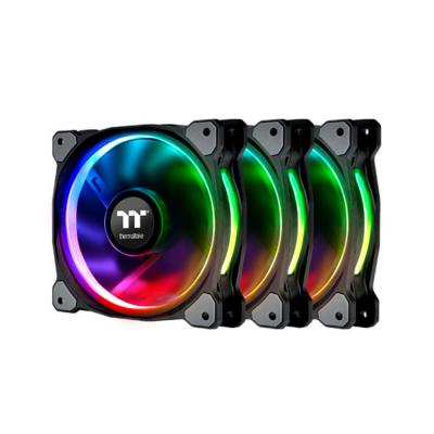 Кулер для компьютерного корпуса,Thermaltake, Riing Plus 14 RGB Radiator Fan TT Premium Edition 3-Fan Pack, CL-F056-PL14SW-A, 140мм, 800-1400 об.мин, USB 2.0 connectors (9 Pin), 63.19 CFM, 27.2 dB-A, Подсветка RGB, Габариты 140х140х25мм, Чёрный