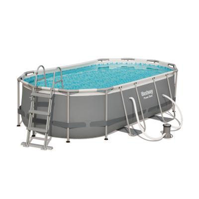 Каркасный бассейн Power Steel Oval 427 х 250 х 100 см, BESTWAY, 56620, Винил, 7250 л., Стальной каркас, Ф-насос 58383 (2006л/ч), Лестница 58335, Дозатор 58501, Серый, Цветная коробка Каркасный бассейн Power Steel Oval 427 х 250 х 100 см, BESTWAY, 56620, Винил, 7250 л., Стальной каркас, Ф-насос 58383 (2006л/ч), Лестница 58335, Дозатор 58501, Серый, Цветная коробка